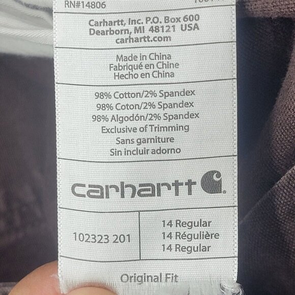 Carhartt Pants Womens 14 Brown Original Fit Carpenter Double Knee Workwear Farm - Picture 8 of 9